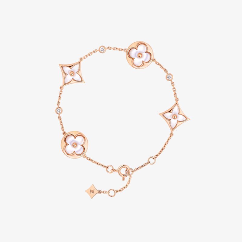 Color Blossom Bb Multi-motif Bracelet, Pink Gold, White Mother-of-pearl And Diamonds - image 1