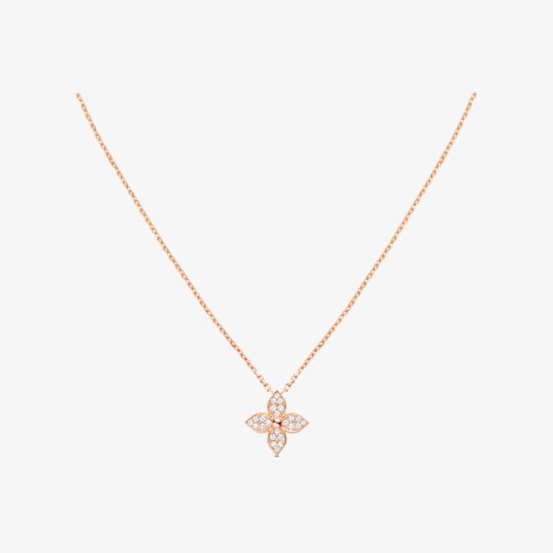Star Blossom Pendant, Pink Gold And Diamonds - image 1