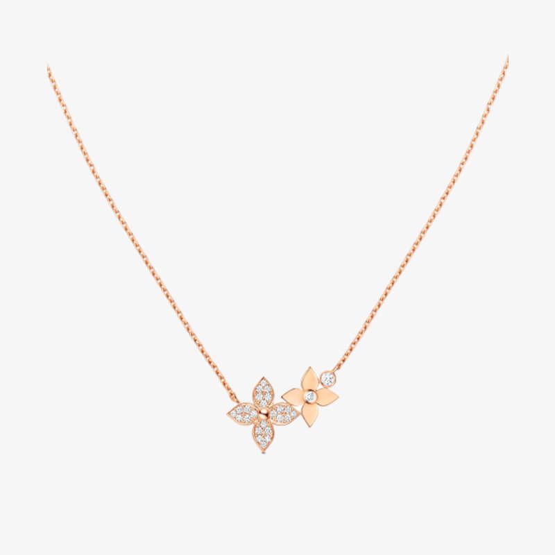 Star Blossom Necklace, Pink Gold And Diamonds