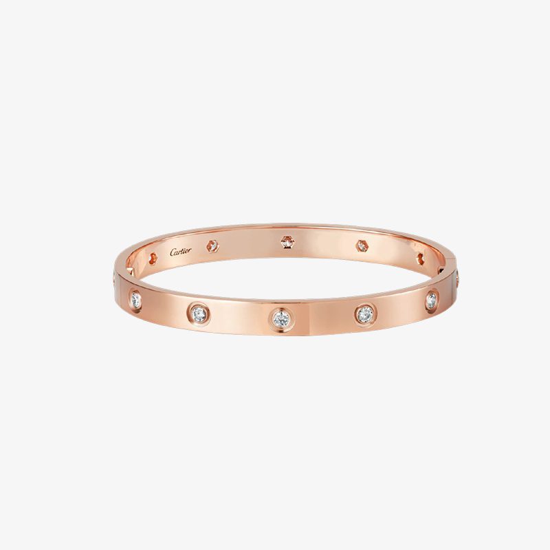 Love Bracelet, 10 Diamonds Rose Gold, Diamonds