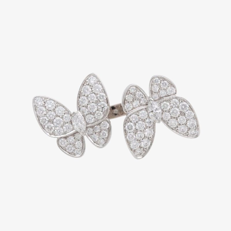 Van Cleef & Arpels 18k White Gold Butterfly Between the Finger Ring