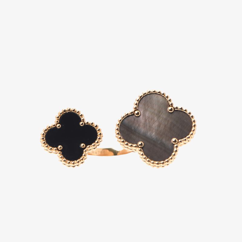 Van Cleef & Arpels Magic Alhambra Between The Finger Ring Yellow Gold, Mother-of-pearl, Onyx