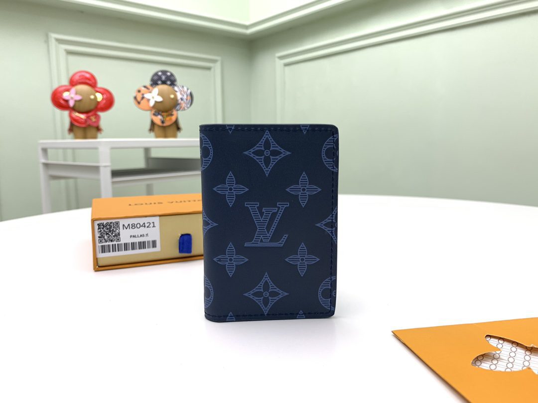 2021 New Replica Louis Vuitton M80421 Navy Blue Monogram Cowhide Leather Wallet - image 1