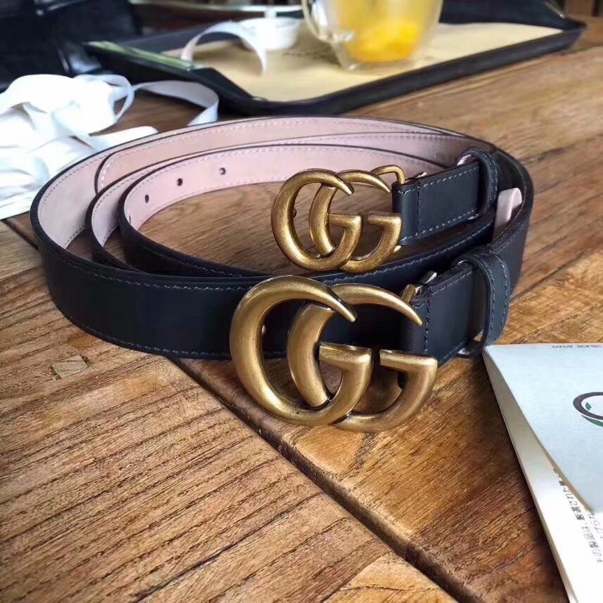 Cheap Replica Gucci Women Leather Belt Width 3cm and 2m With Gold Buckle 075