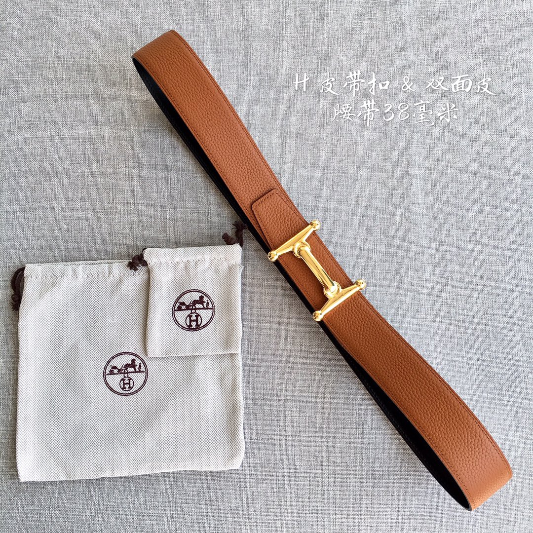 Cheap Replica Hermes Mens Leather Belts Width 3.8cm 098 - image 1