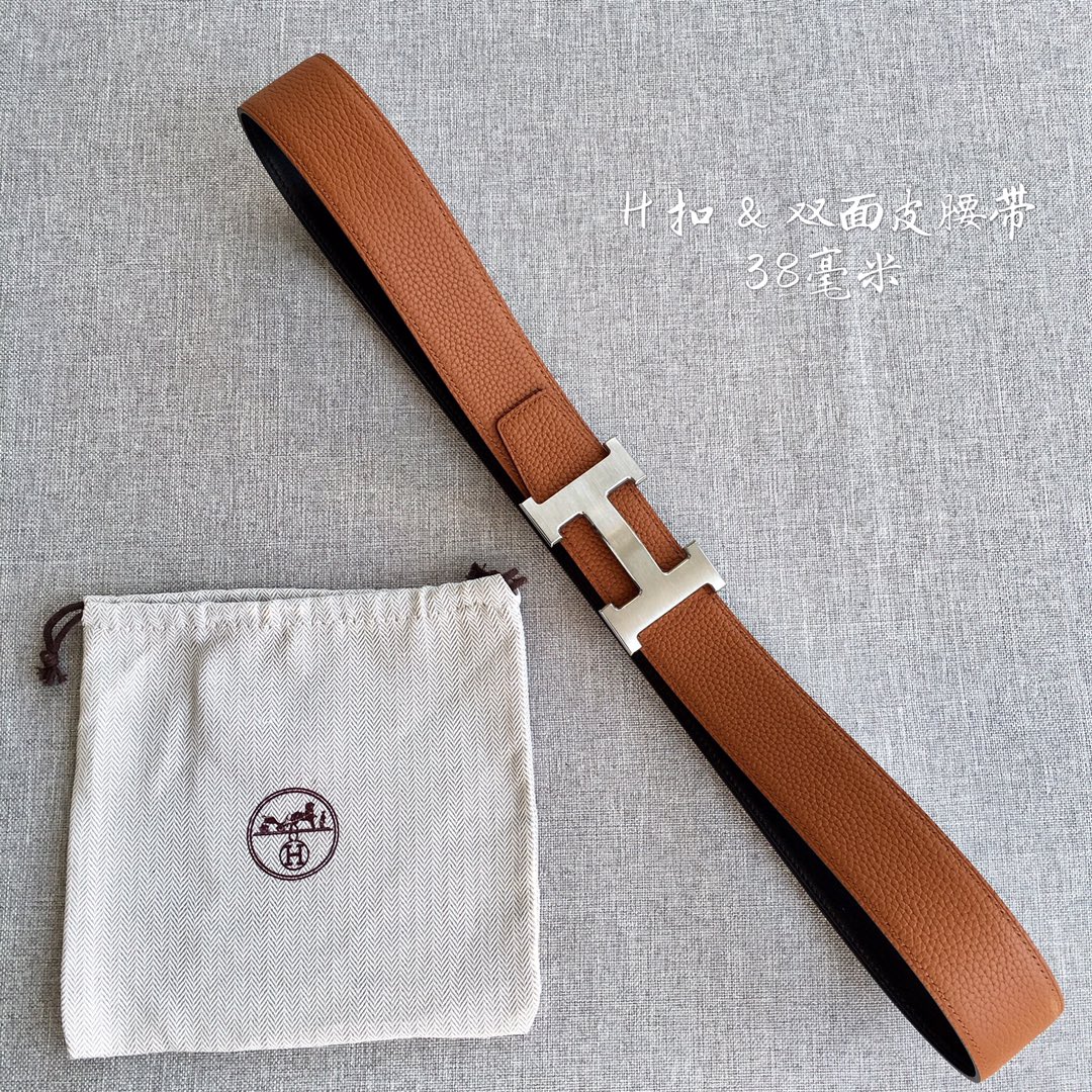 Cheap Replica Hermes Mens Leather Belts Width 3.8cm 106 - image 1