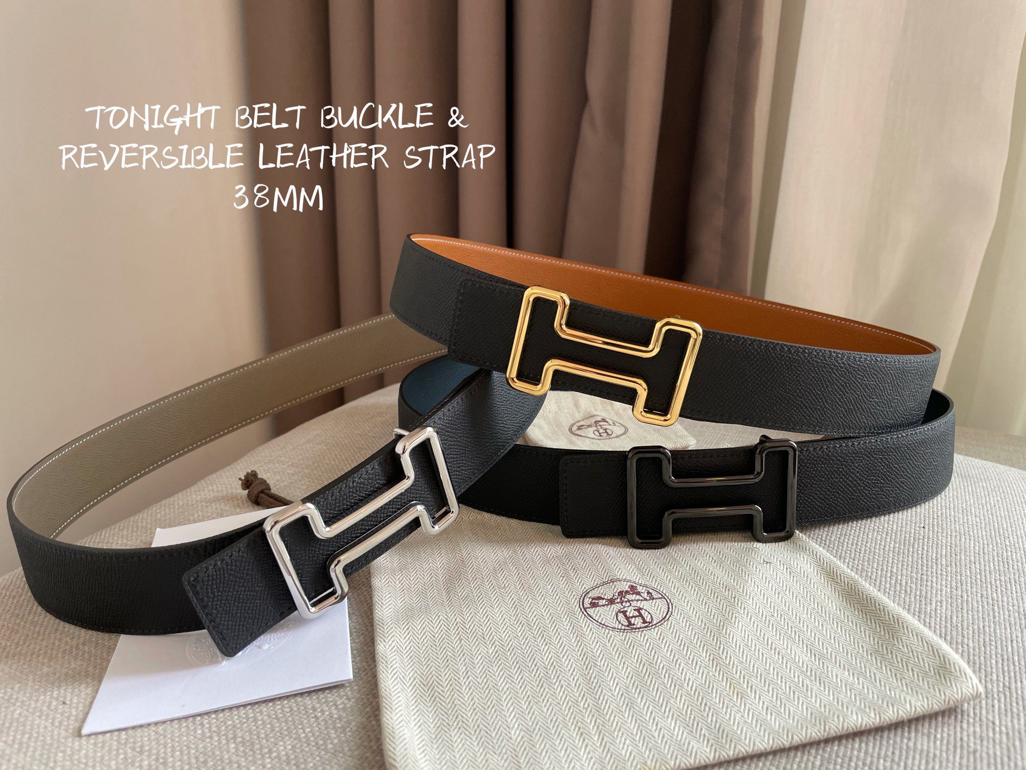 Cheap Replica Hermes Reversible Leather Men Belt Width 3.8cm 068 - image 1