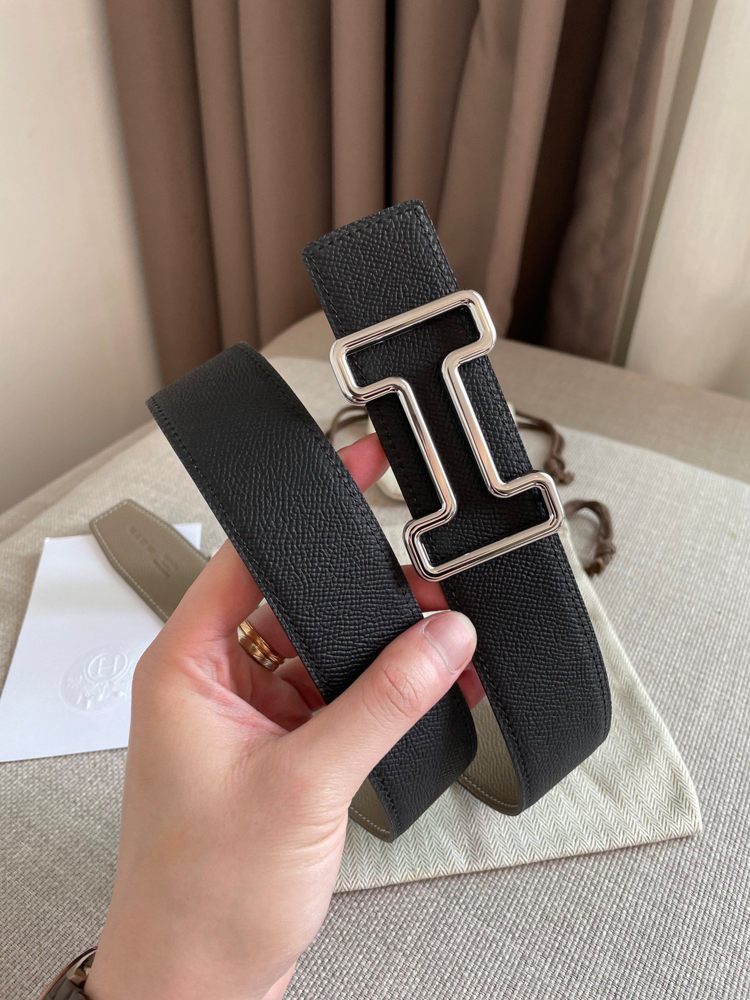 Cheap Replica Hermes Reversible Leather Men Belt Width 3.8cm 069 - image 1