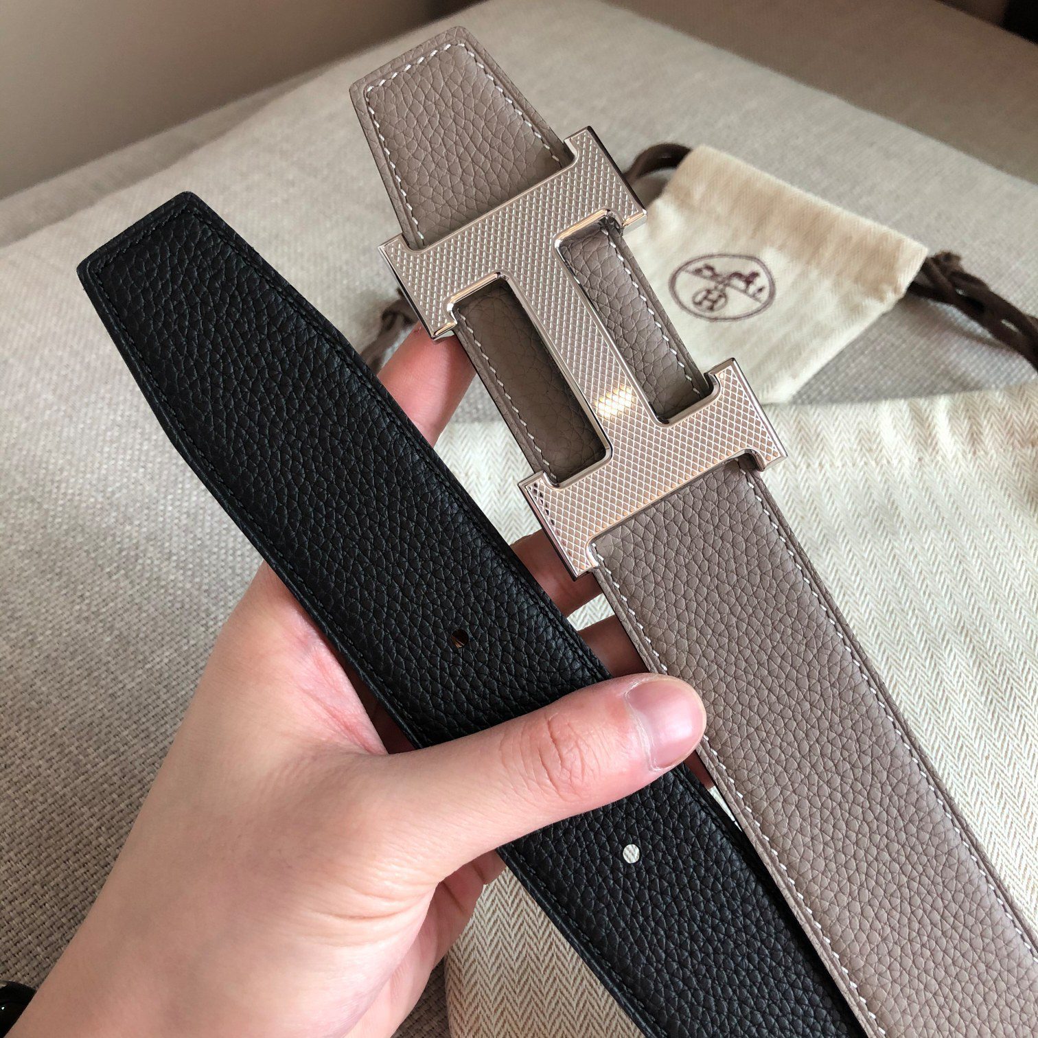 Cheap Replica Hermes Reversible Leather Men Belt Width 3.8cm 086 - image 1