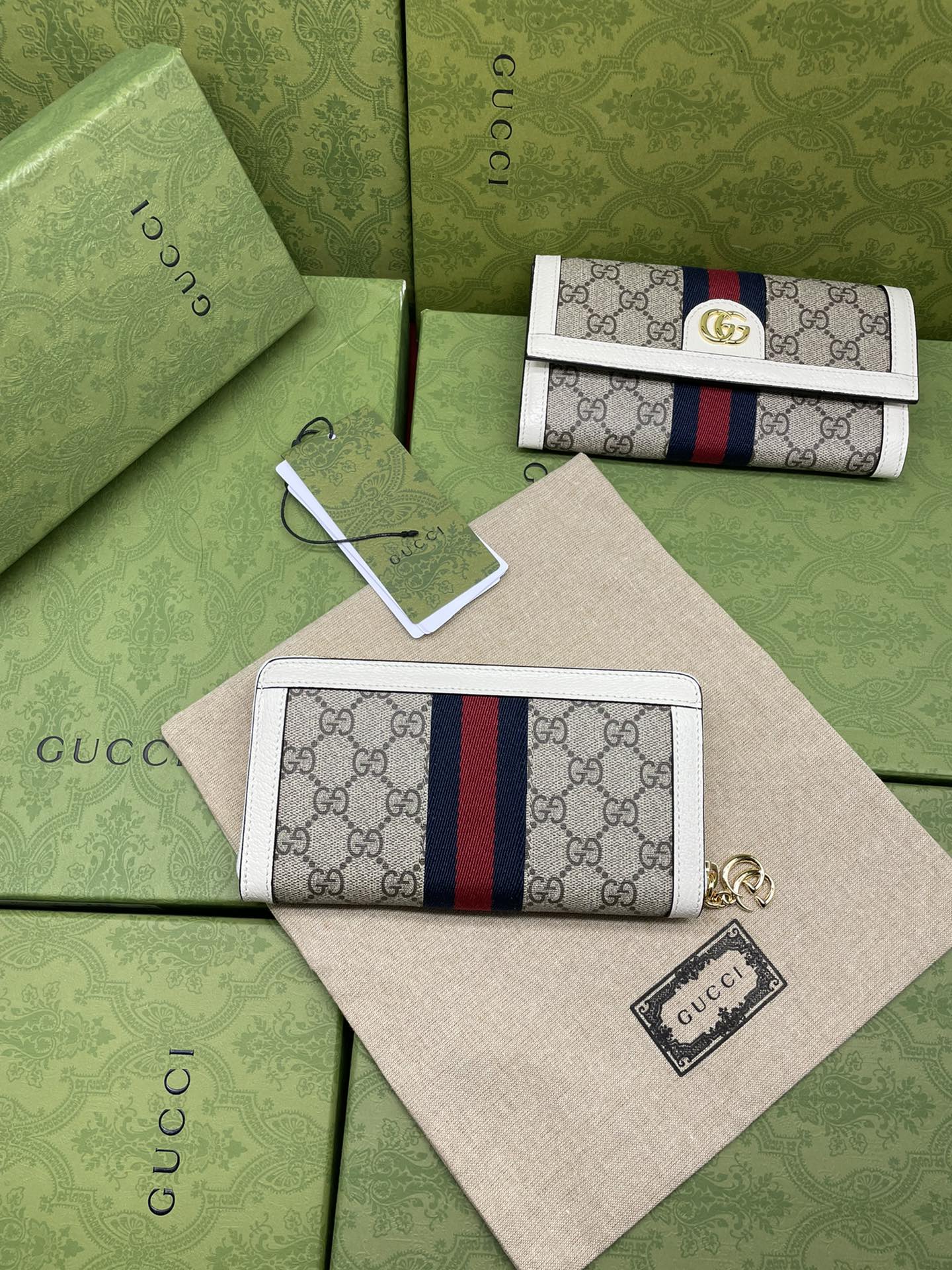 Copy Gucci 523154 Ophidia Zip Around Wallet with Web - image 1