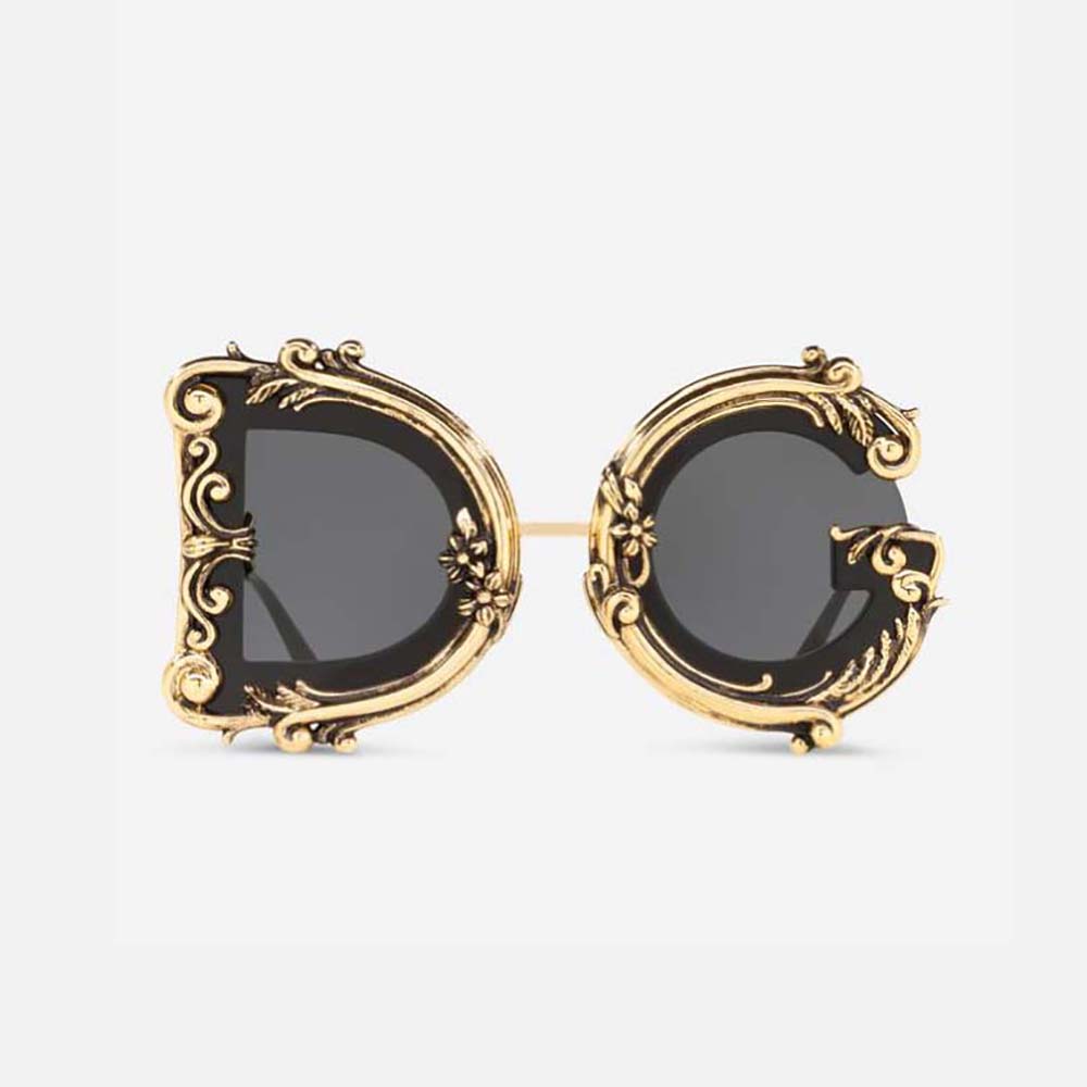 Dolce Gabbana D&G Women DG Baroque Sunglasses-Gold