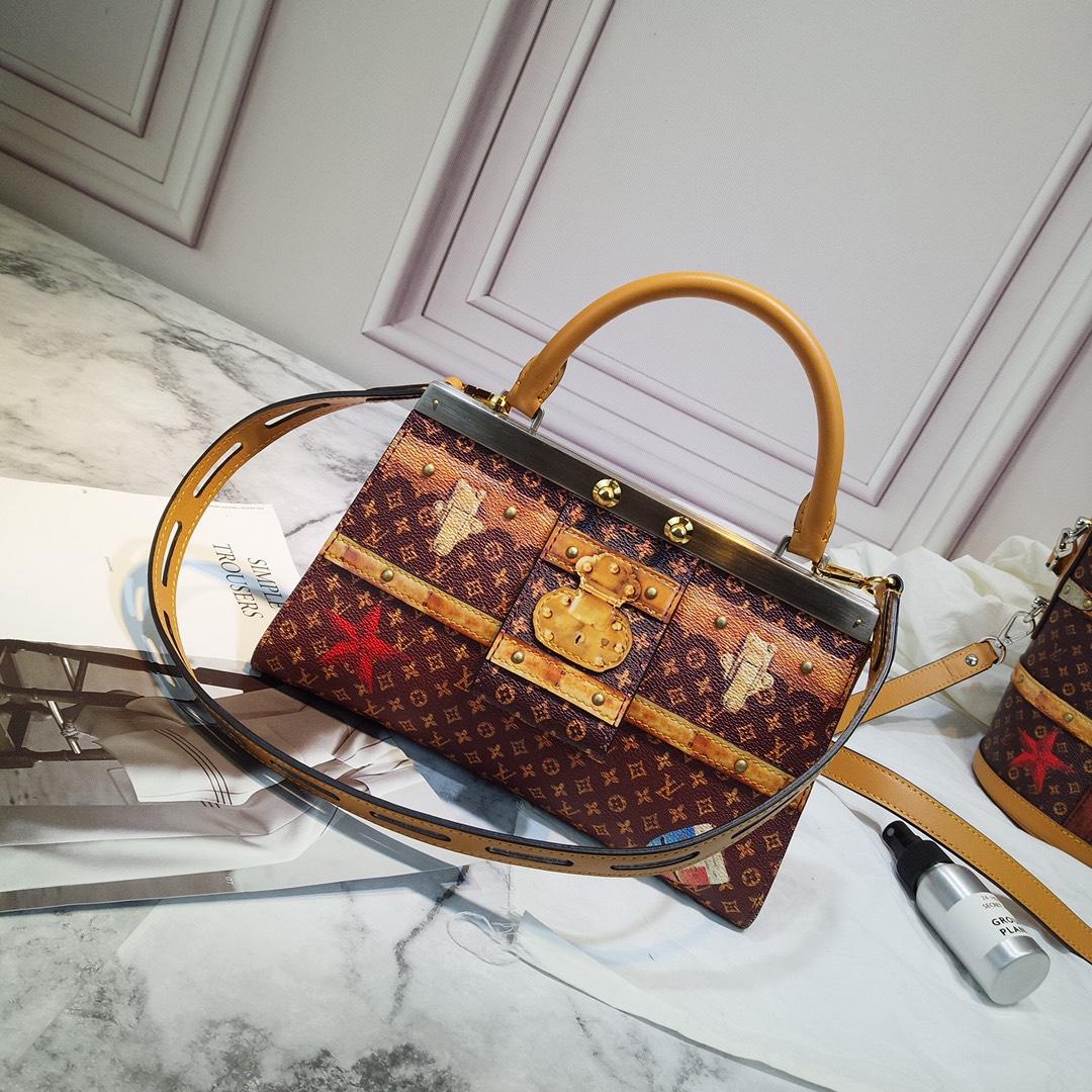 Fake Louis Vuitton M43946 Crown Frame Transformed Monogram Coated Canvas Exterior Calf Leather