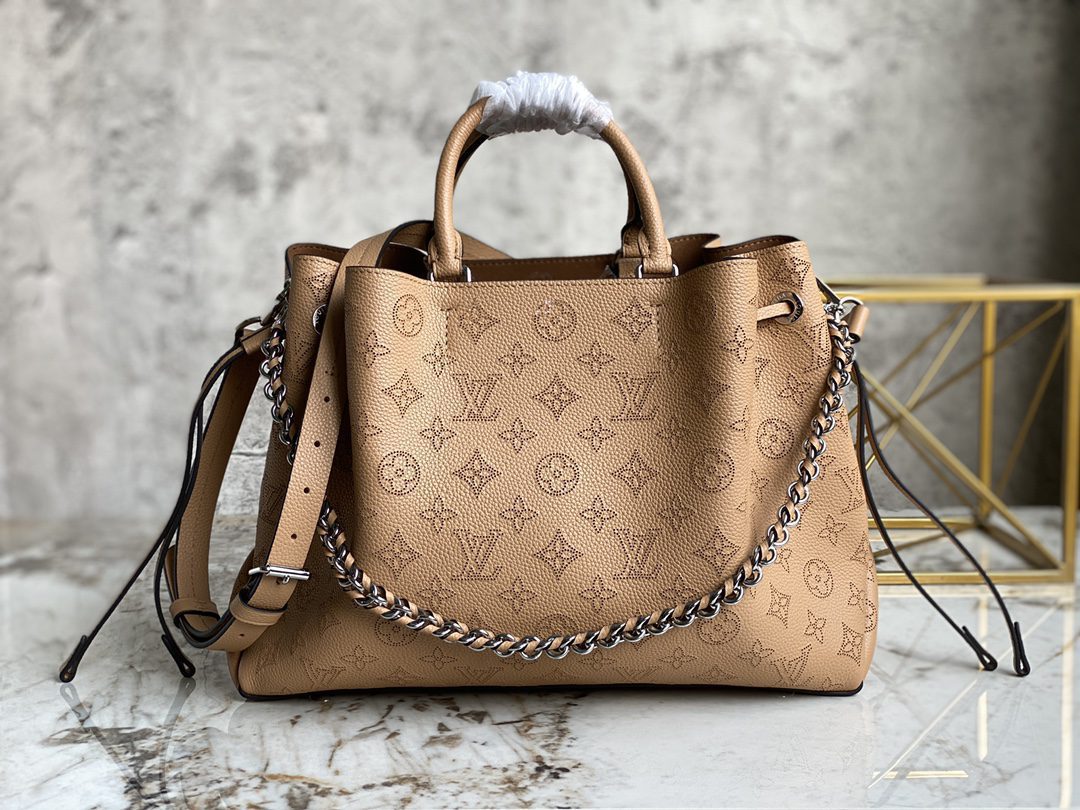 Fake Louis Vuitton M59655 Bella Tote Mahina Perforated Calfskin Arizona Brown - image 1