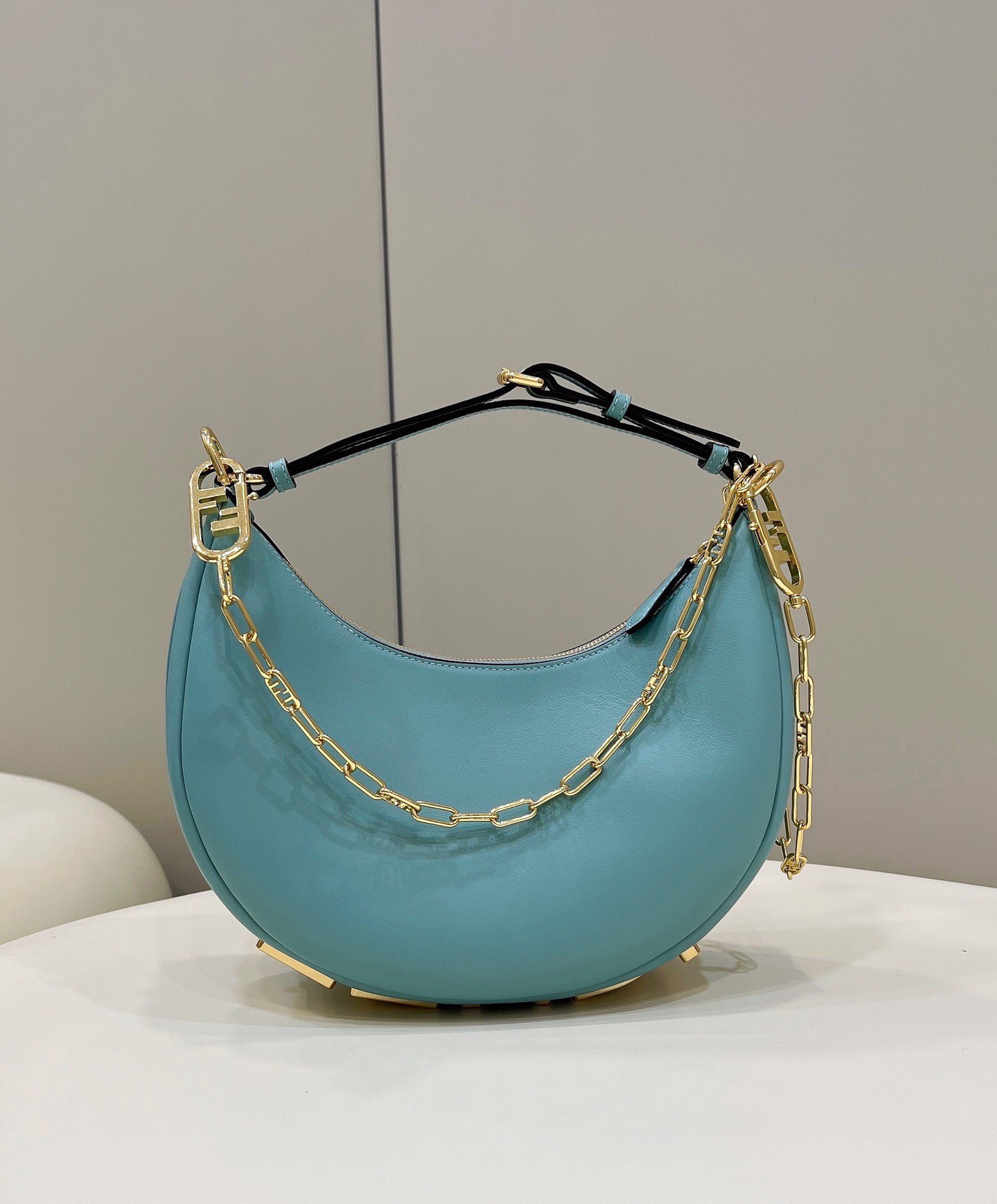 Fendi Fendigraphy Small Bag Light blue leather bag