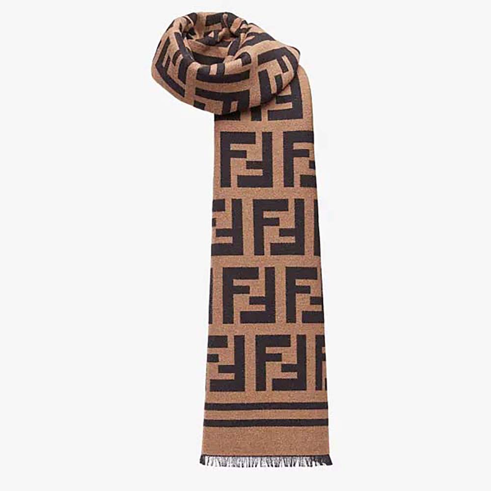 Fendi Women Black Wool and Silk Scarf - image 1