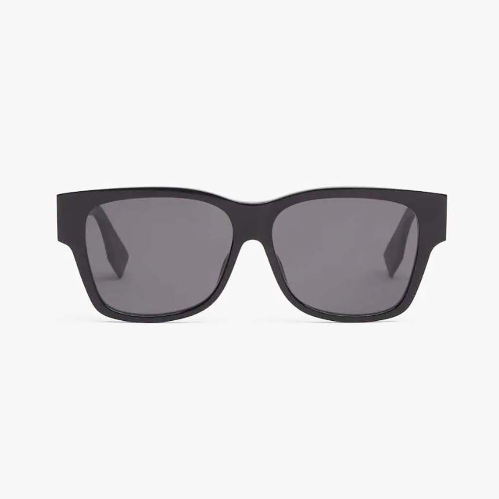 Fendi Women OâLock Black Acetate Sunglasses with Logo in Crystals