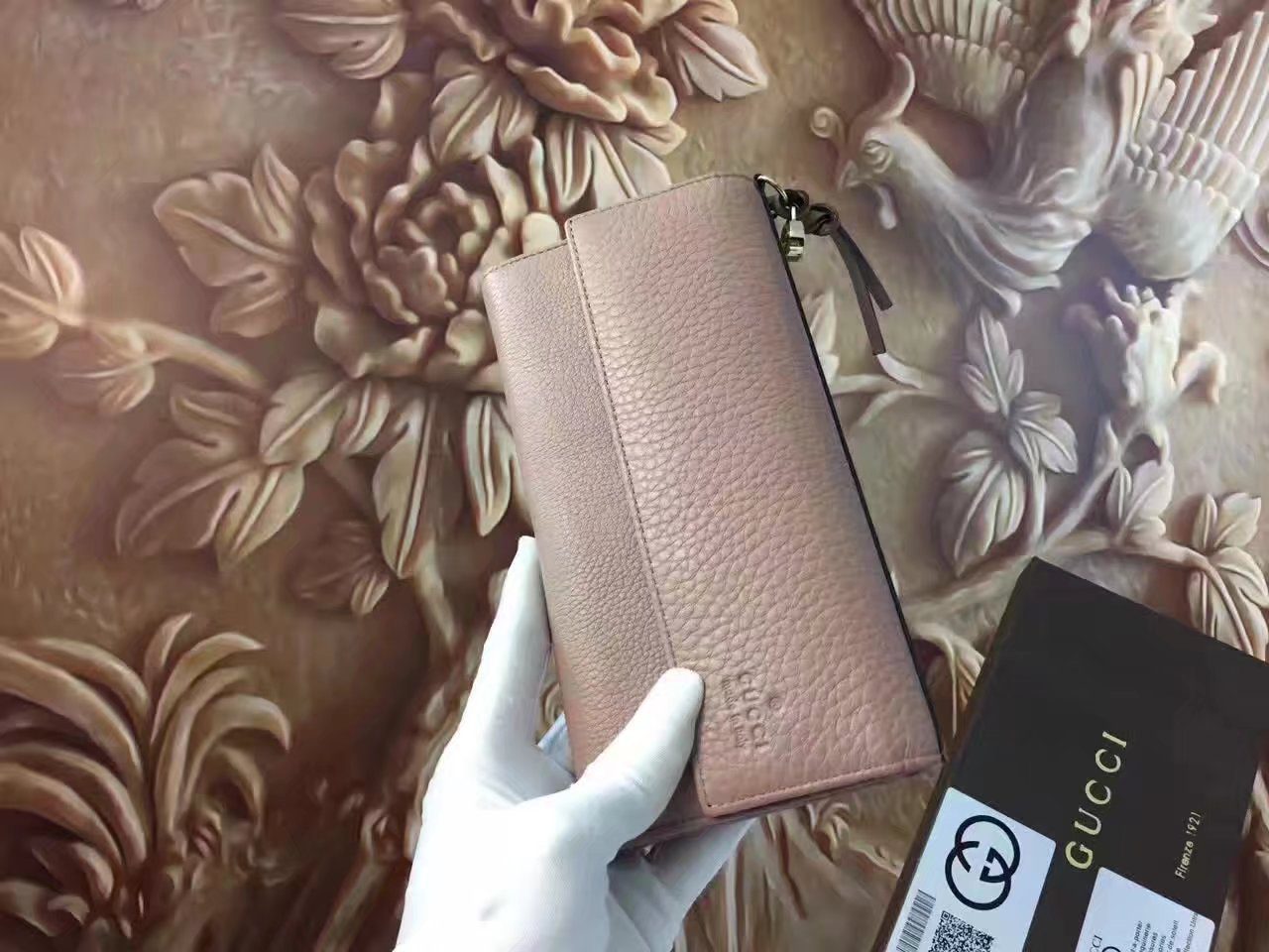 Gucci 323396 Women Flap Pink Wallet