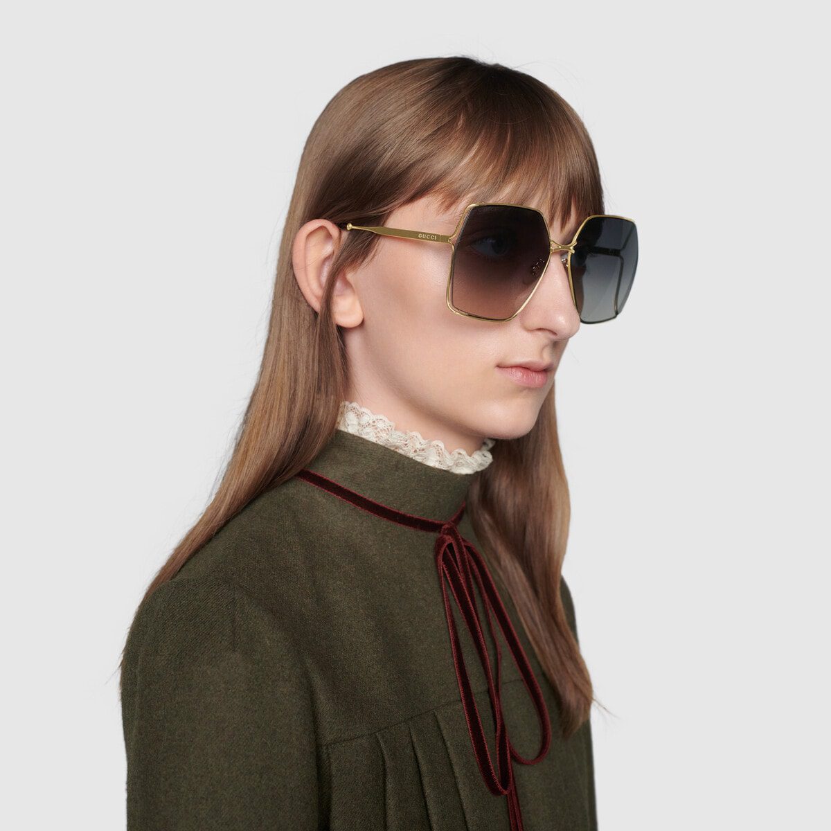 Oversize oval-frame sunglasses - image 1