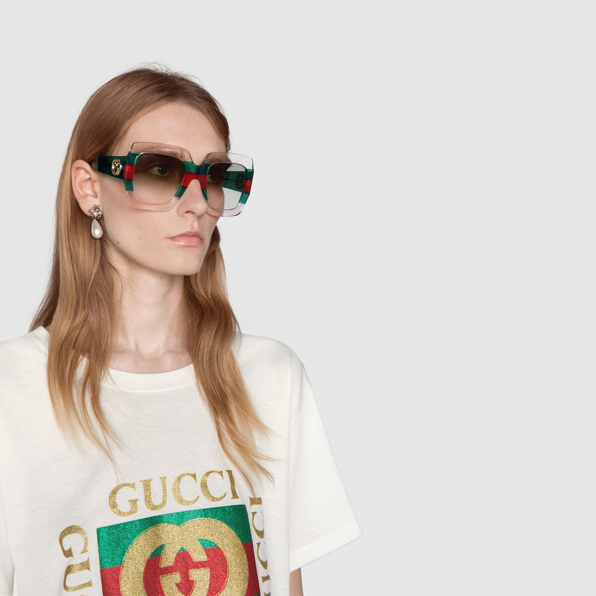 Square-frame acetate sunglasses - image 1