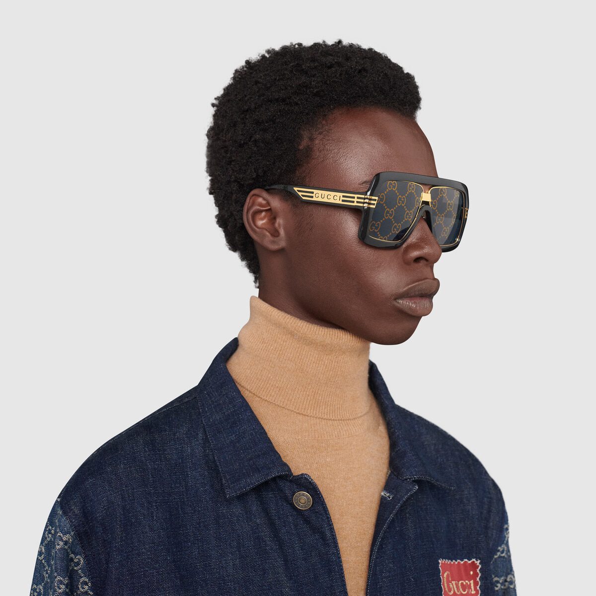 Square-frame sunglasses with GG lens - image 1