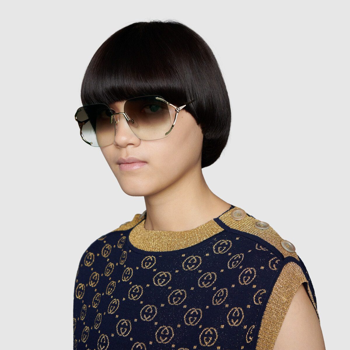 Square metal sunglasses - image 1