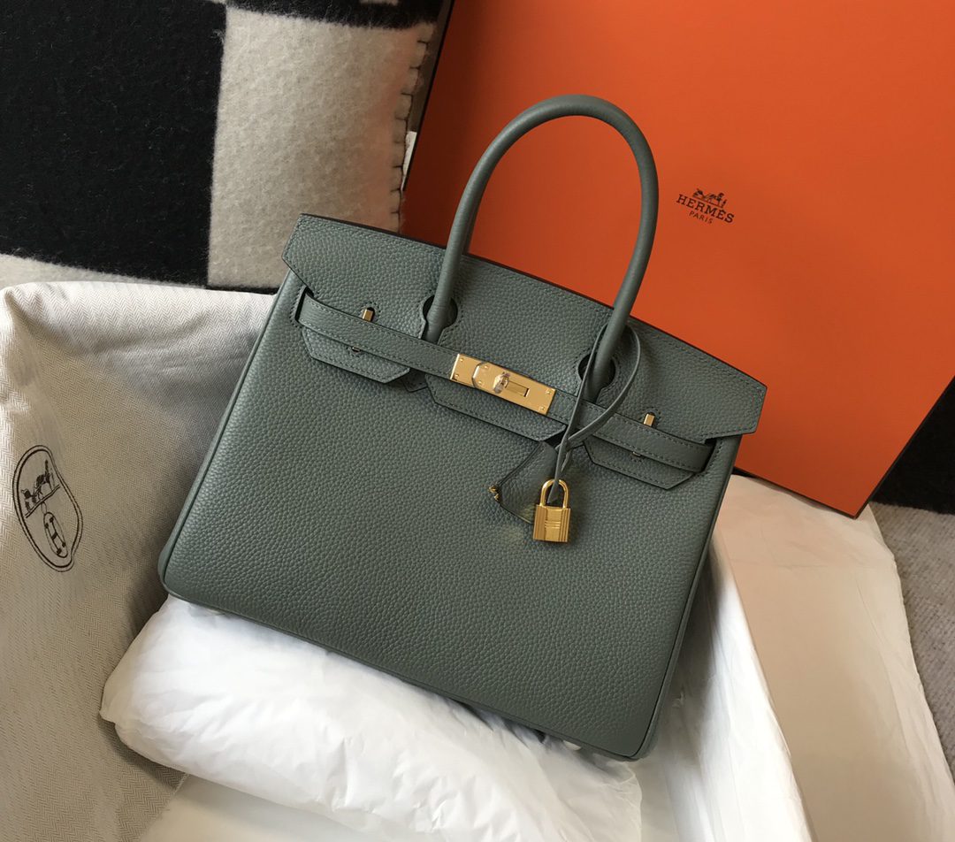 Hermes Birkin 30CM 35CM Togo Leather Almond Green With Gold - image 1