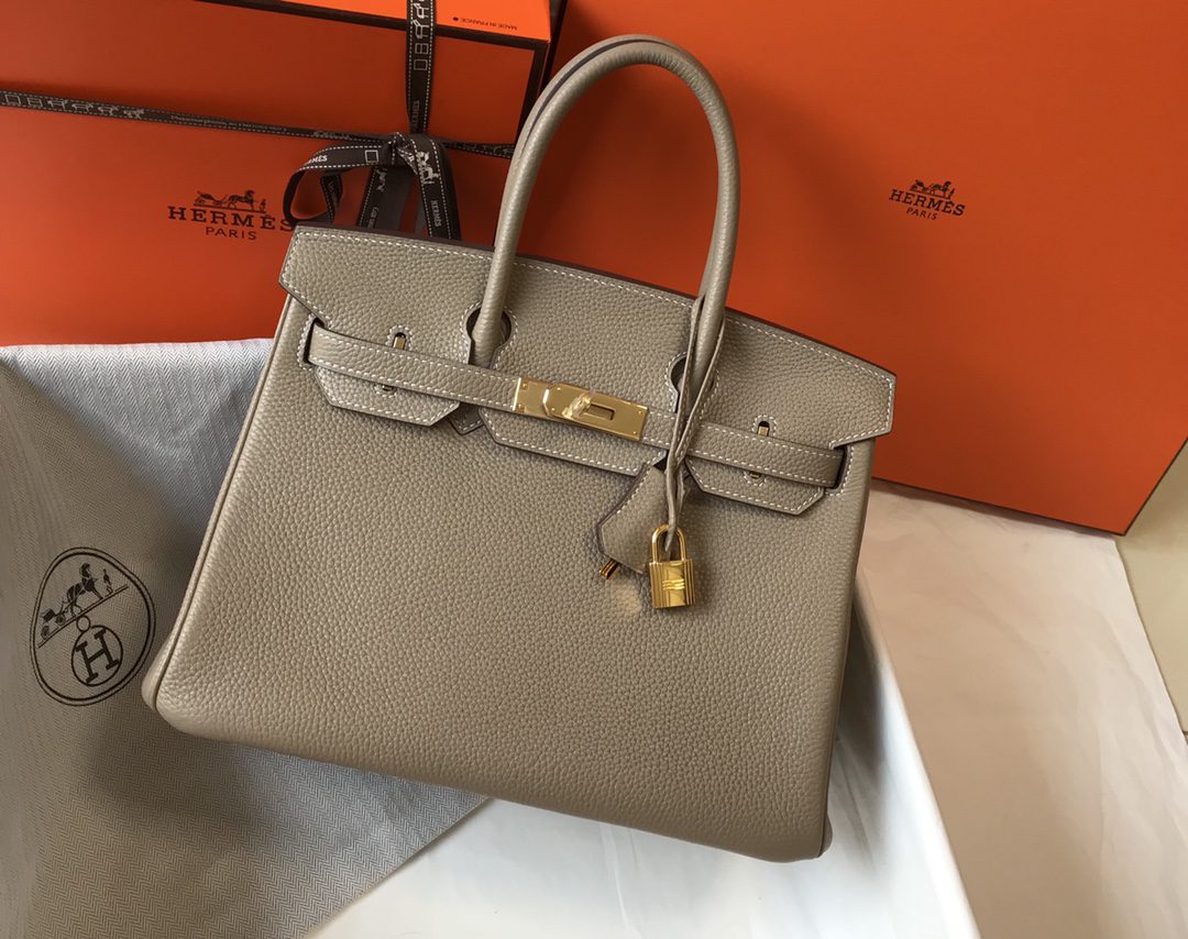 Hermes Birkin 30CM 35CM Togo Leather Dove Grey With Gold - image 1