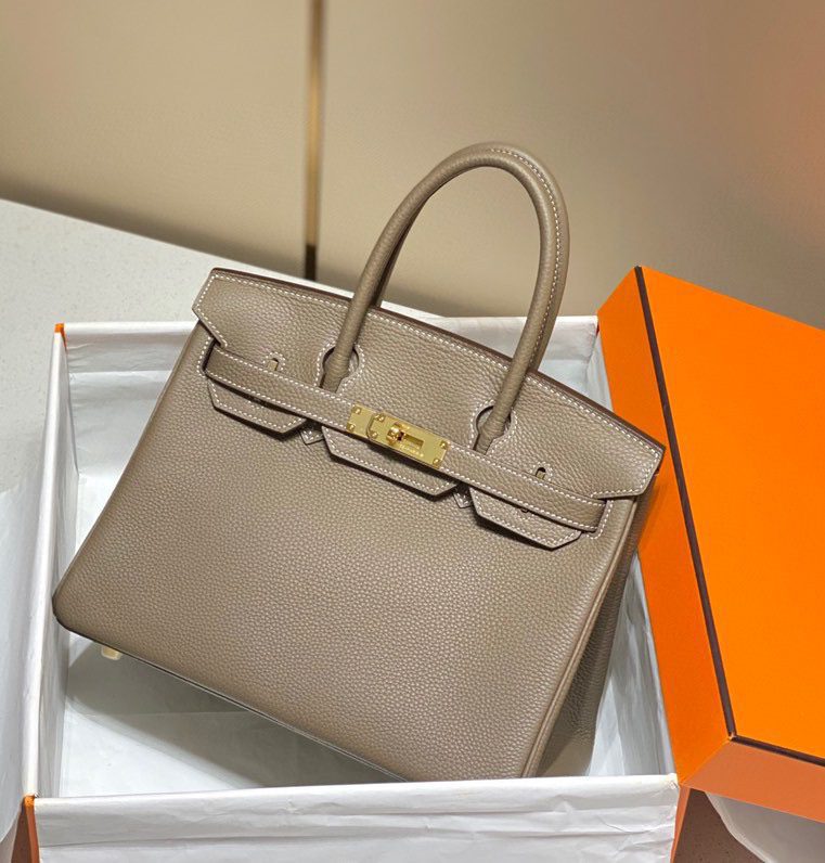 Hermes Birkin 30CM 35CM Togo Leather Milkshake Elephant Grey With Gold - image 1
