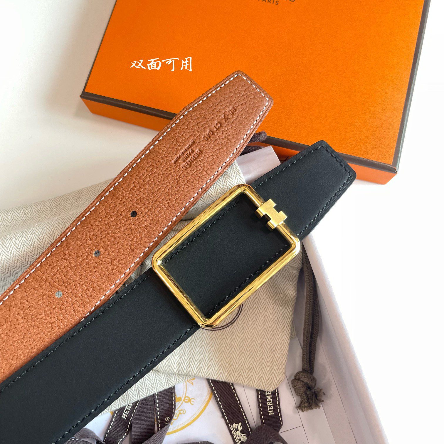 Hermes Mens Leather Belts Width 38mm 111 - image 1