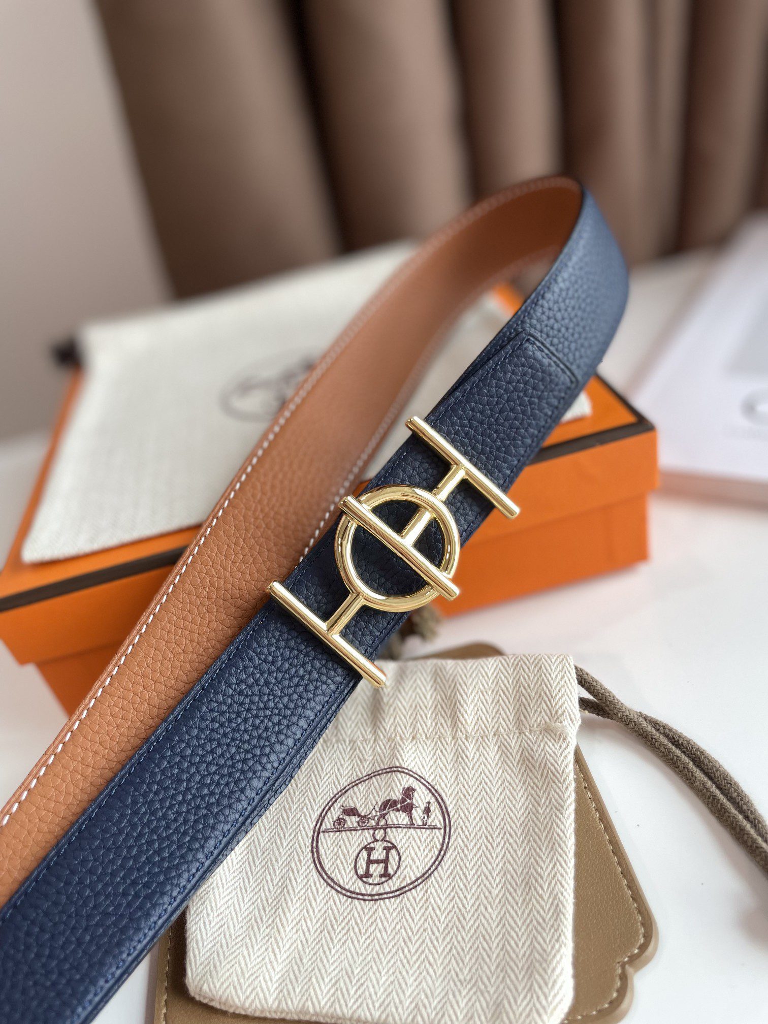Hermes Mens Leather Belts Width 38mm 119 - image 1
