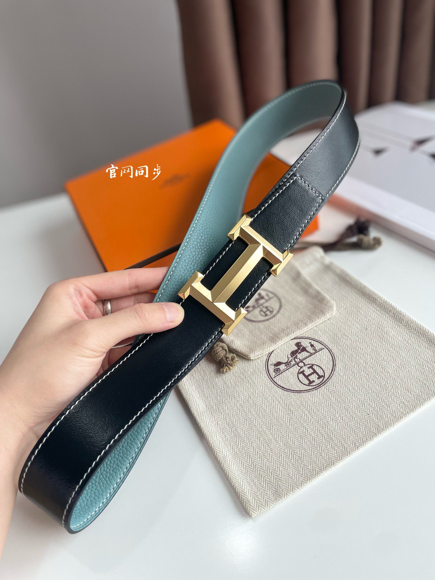 Hermes Mens Leather Belts Width 38mm 123 - image 1