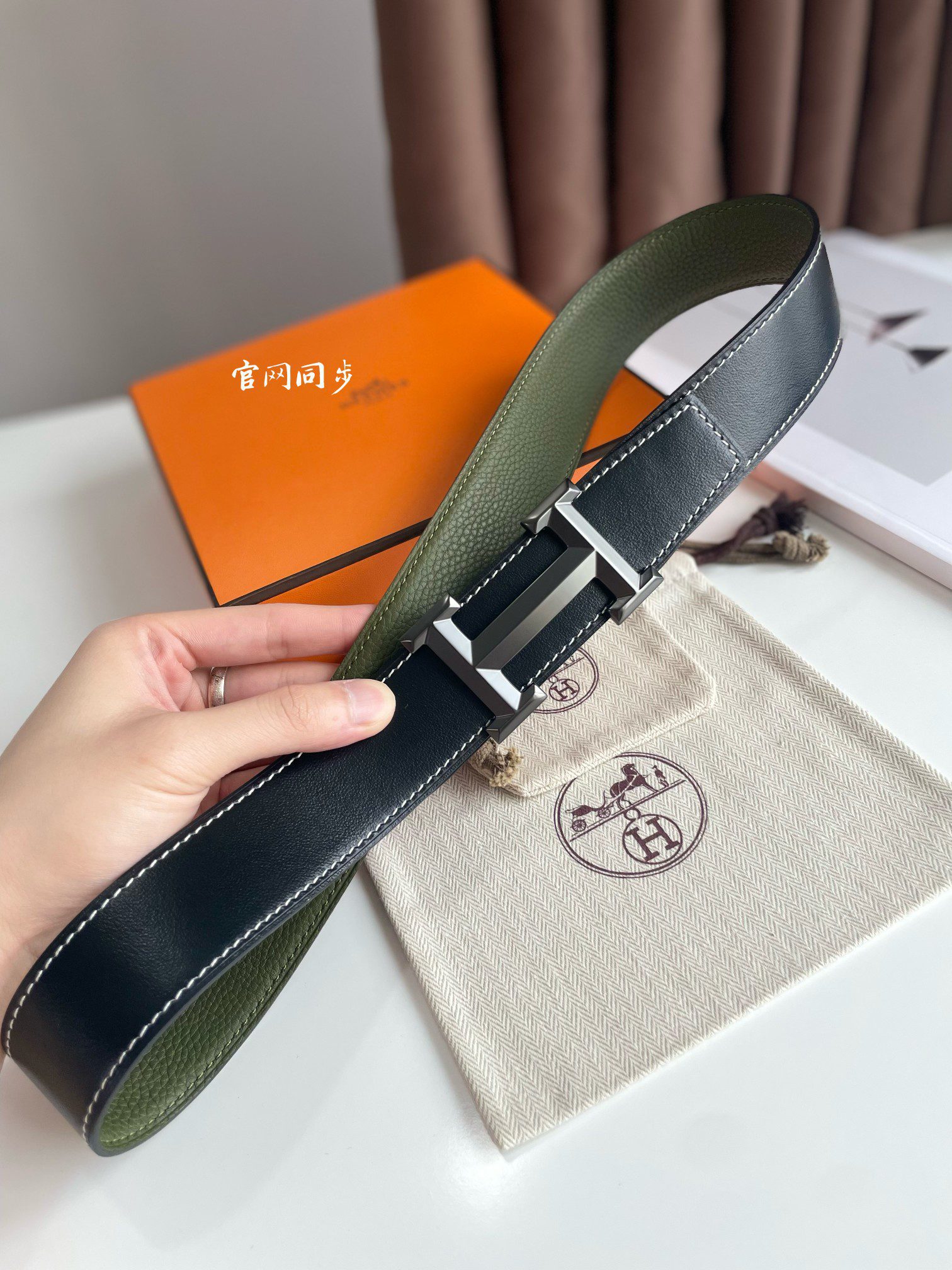Hermes Mens Leather Belts Width 38mm 126 - image 1