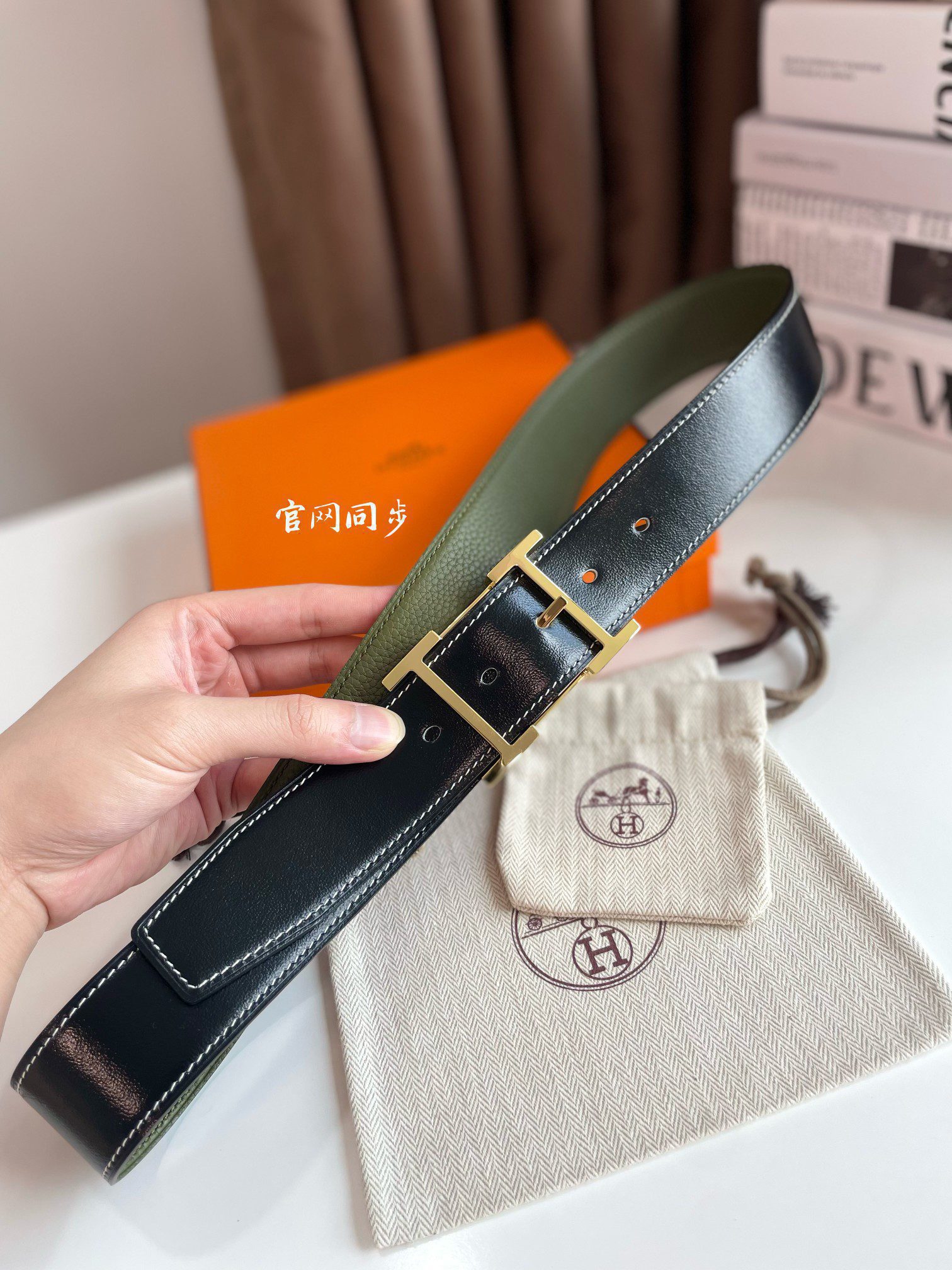 Hermes Mens Leather Belts Width 38mm 130 - image 1