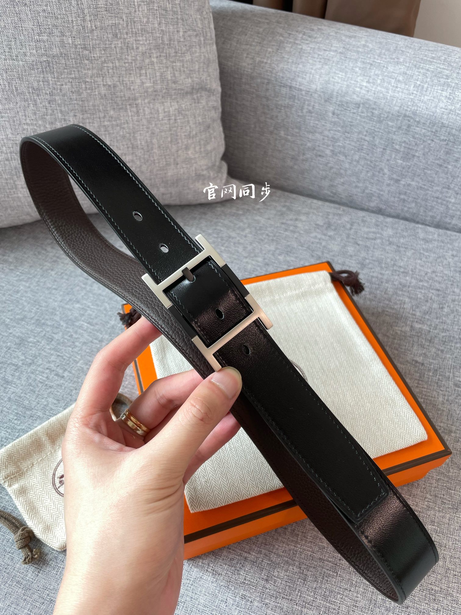 Hermes Mens Leather Belts Width 38mm 135 - image 1