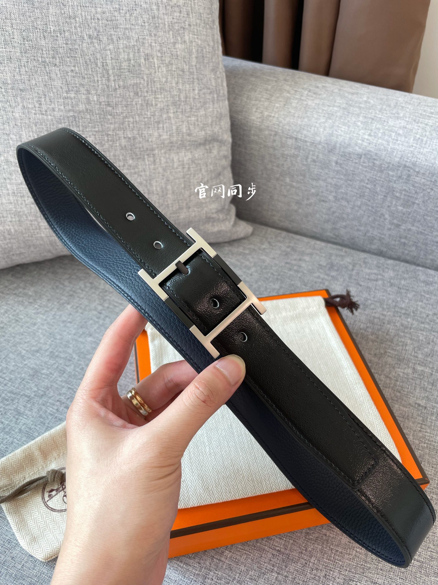 Hermes Mens Leather Belts Width 38mm 141 - image 1