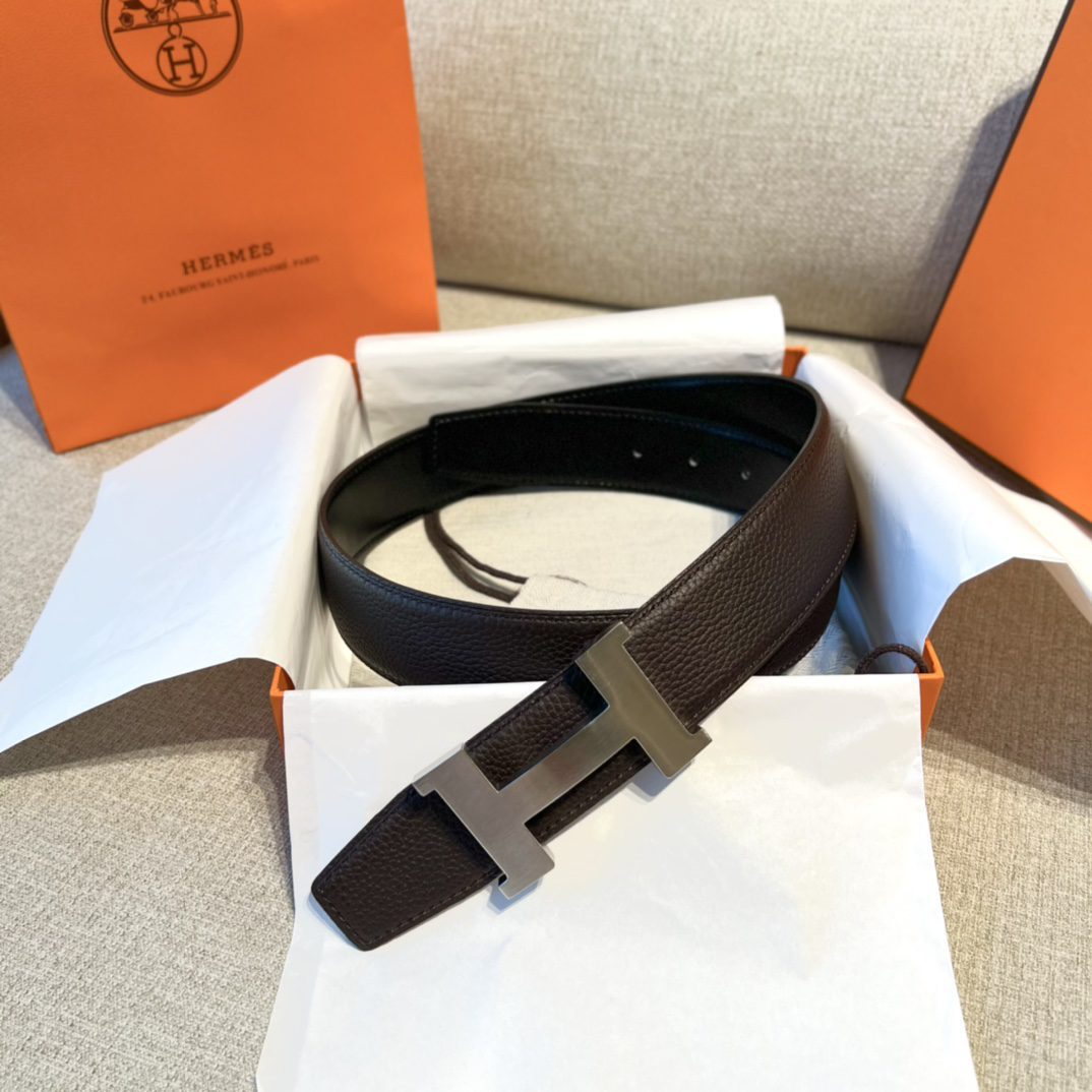 Hermes Mens Leather Belts Width 38mm 166 - image 1