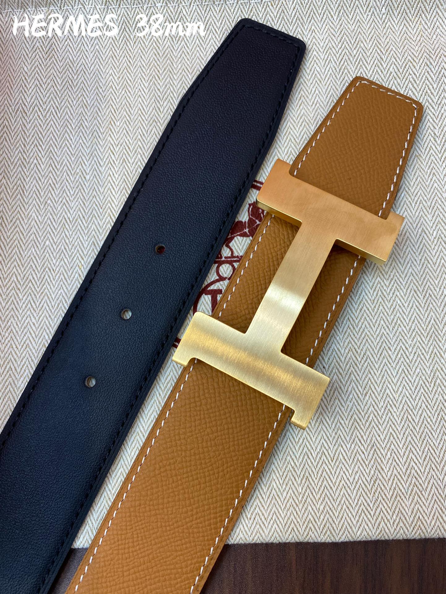 Hermes Mens Leather Belts Width 38mm 169 - image 1