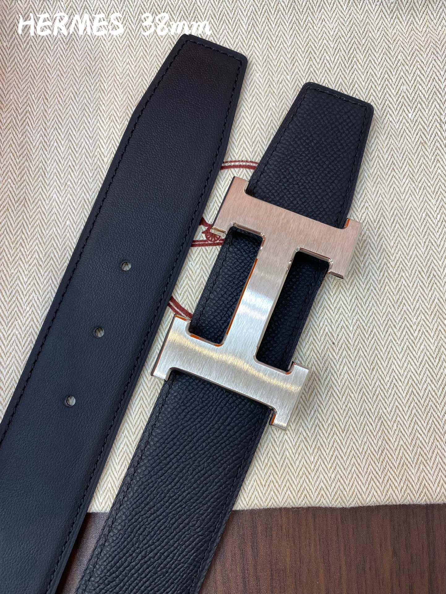 Hermes Mens Leather Belts Width 38mm 171 - image 1