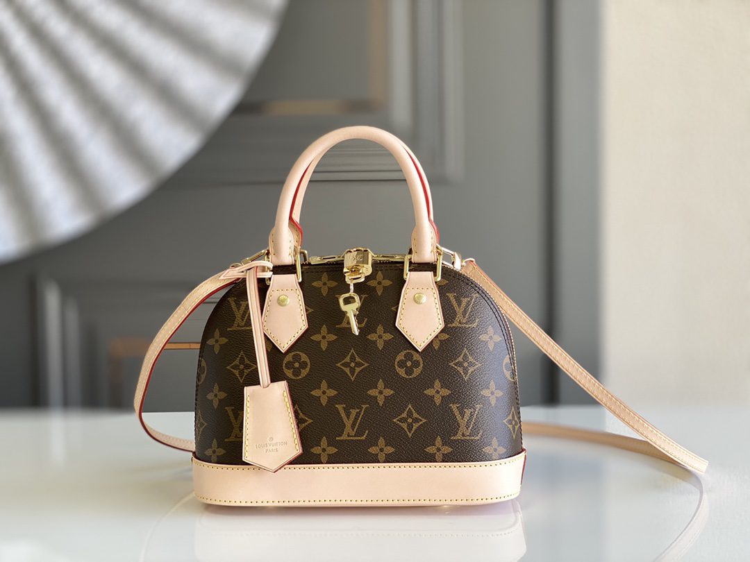 Louis Vuitton Alma BB Handbag Monogram Coated Canvas With White M53152