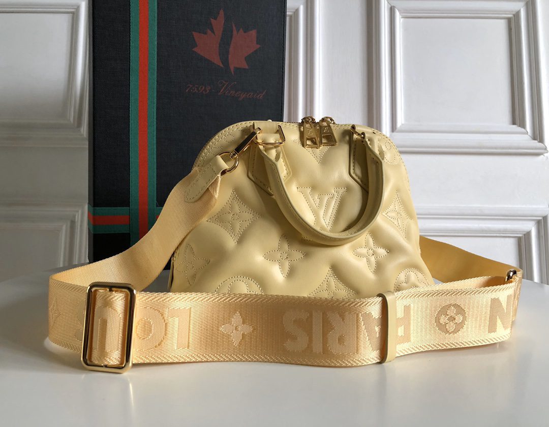 Louis Vuitton Alma BB Handbag Quilted and Embroidered Smooth Calf Leather Yellow M59821