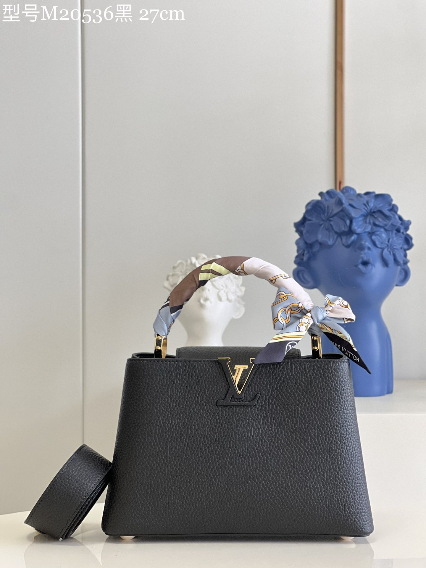 Louis Vuitton Capucines BB Handbag Black Taurillon Leather M20536