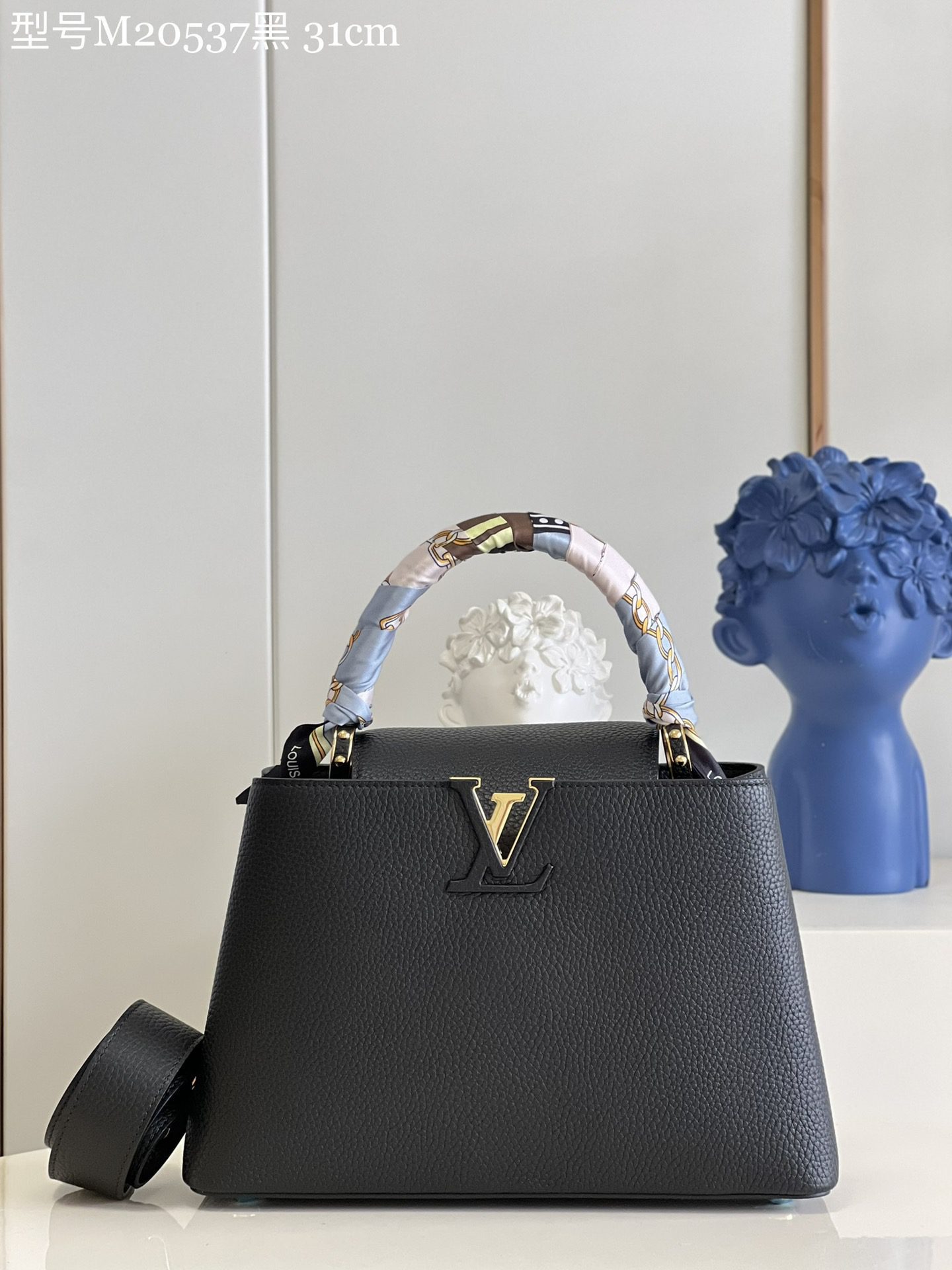 Louis Vuitton Capucines MM Handbag Black Taurillon Leather M20537 - image 1