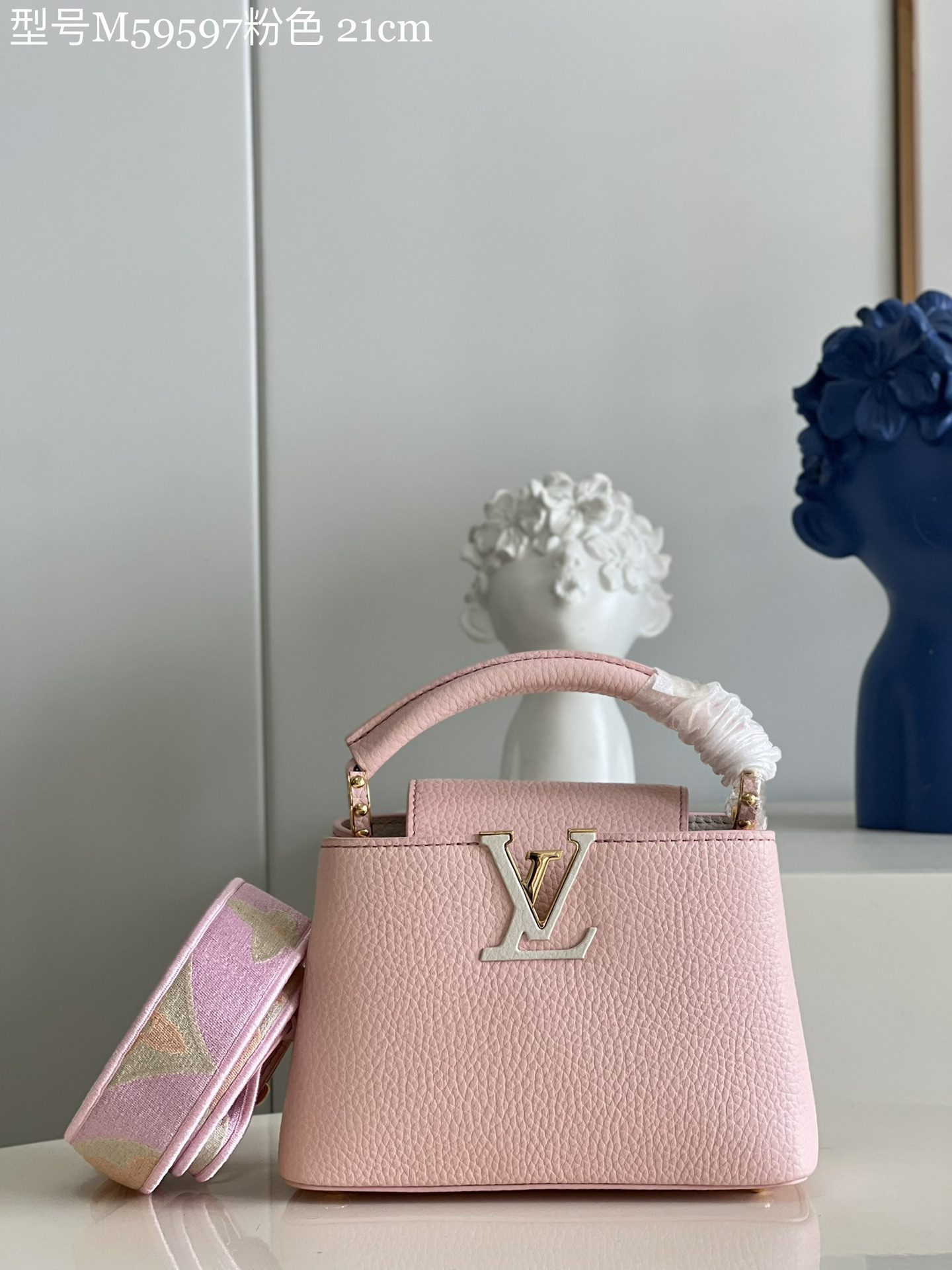 Louis Vuitton Capucines Mini Handbag Taurillon Leather Pink M59597
