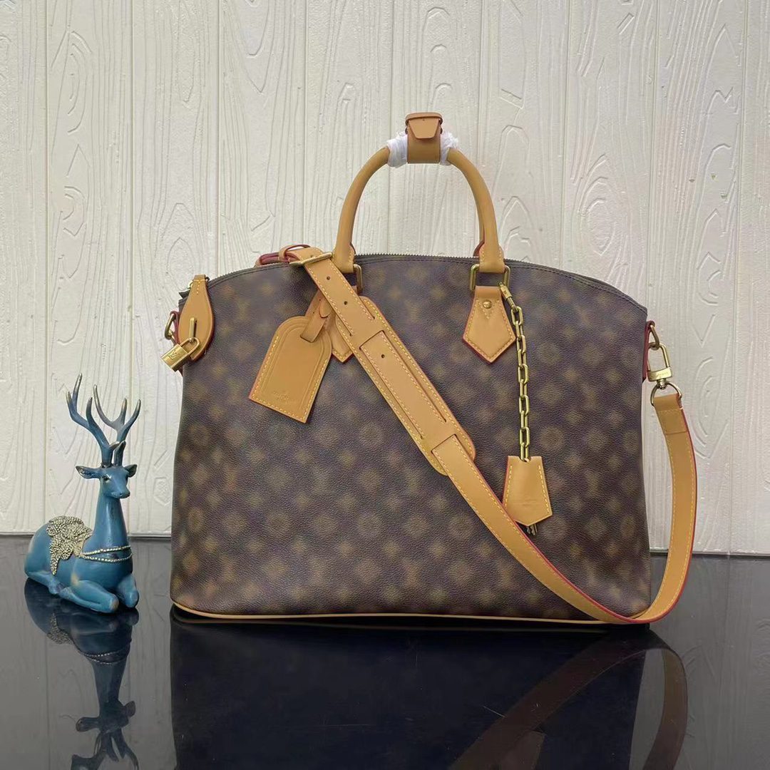 Louis Vuitton Lock It Blurry Monogram Coated Canvas Cowhide-Leather Trim M46240
