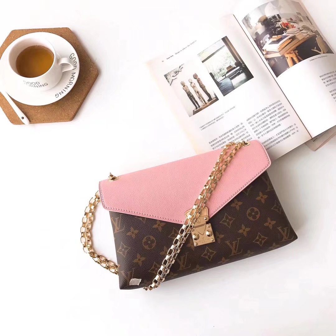 Louis Vuitton M41200 Monogram Pallas Chain Shoulder Bags Pink - image 1