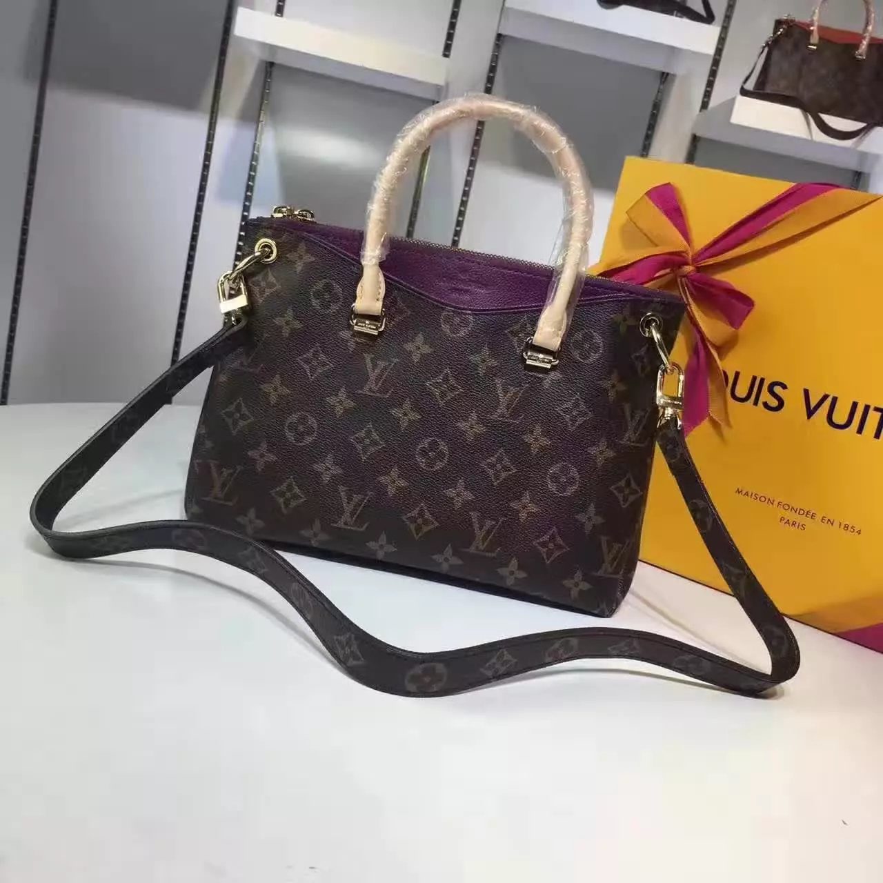 Louis Vuitton M41241 Pallas BB Cherry Monogram Canvas Women Bags