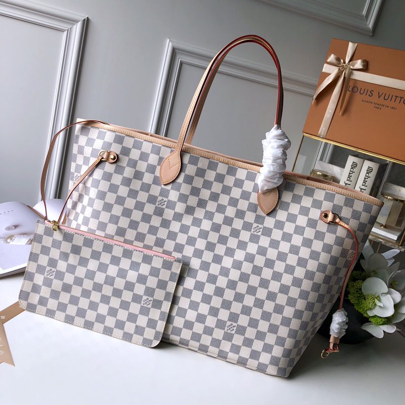 Louis Vuitton M41604 Neverfull GM Damier Azur coated canvas Rose - image 1
