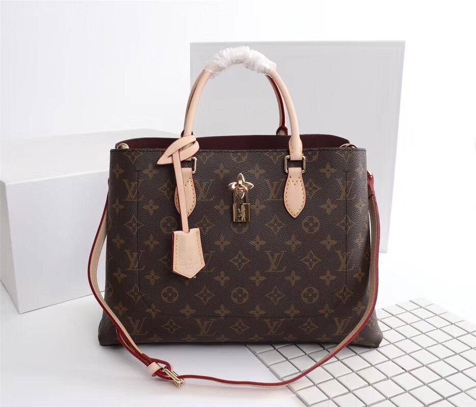 Louis Vuitton M43551 Flower Tote Monogram Coated Canvas Beige