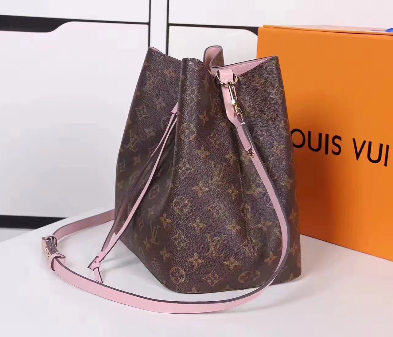 Louis Vuitton M44022 Monogram Coated Canvas Neonoe Bag Red