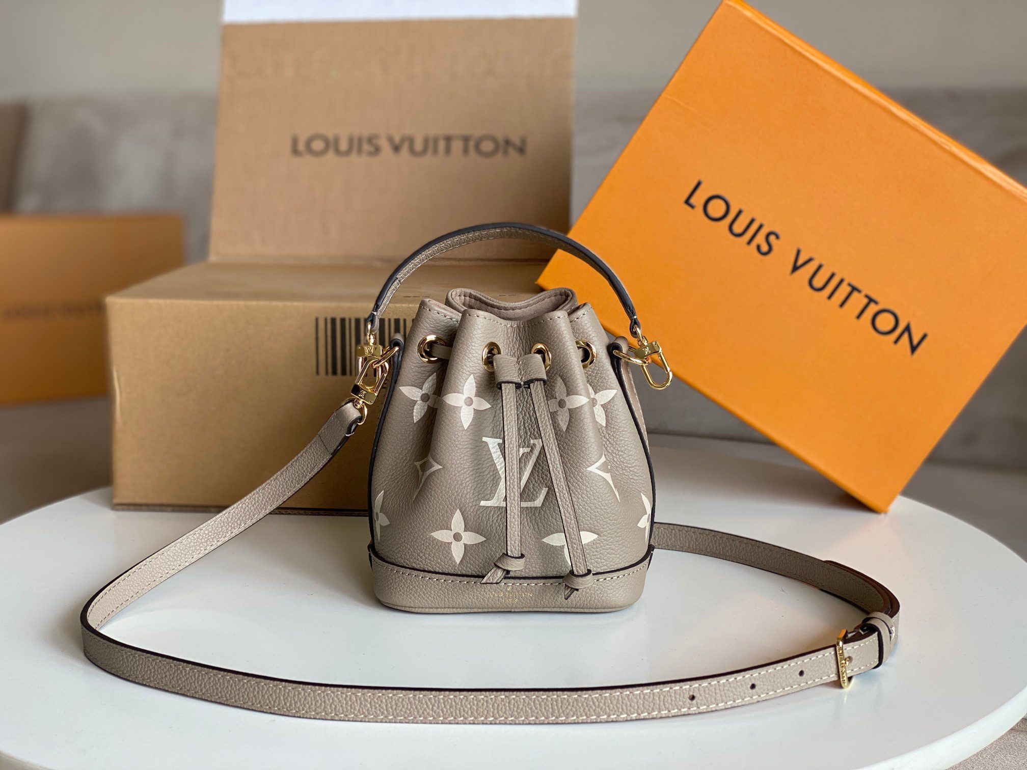 Louis Vuitton M46291 Nano Noe Monogram Empreinte embossed supple Grained Cowhide Leather